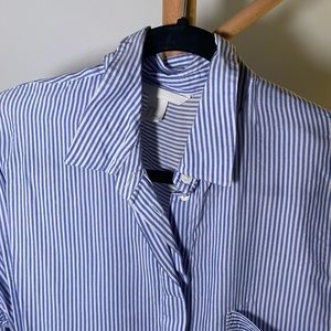 Blue and white striped shirt